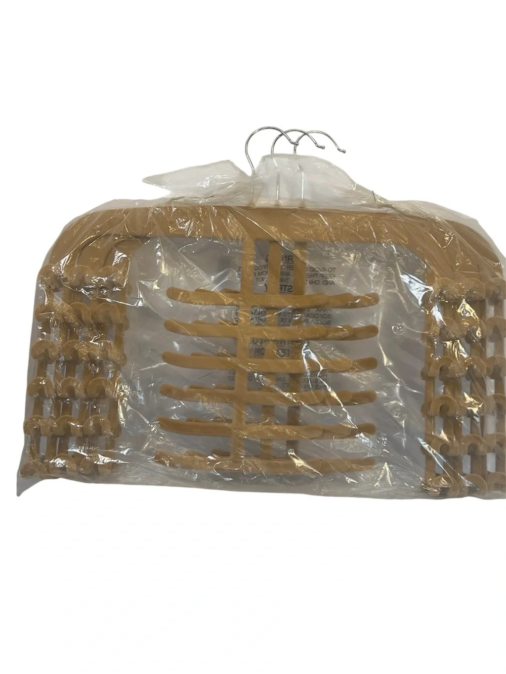 Vintage Joy Mangano Two Tan Velvet Non Slip Scarf and Belt Hangers—New with Tags